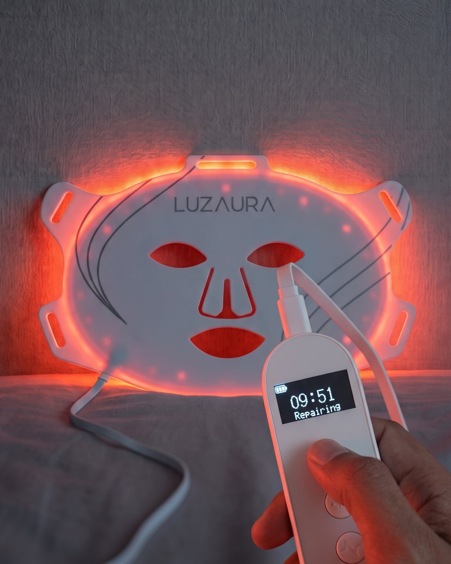 Control remoto con cable de la mascarilla LED LUZAURA Glow